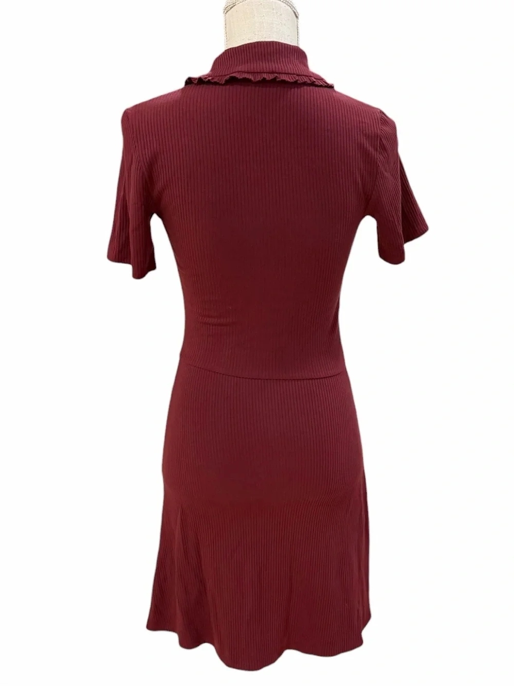 Reformation Wimbledon Knit Tennis Dress Garnet Red Size S